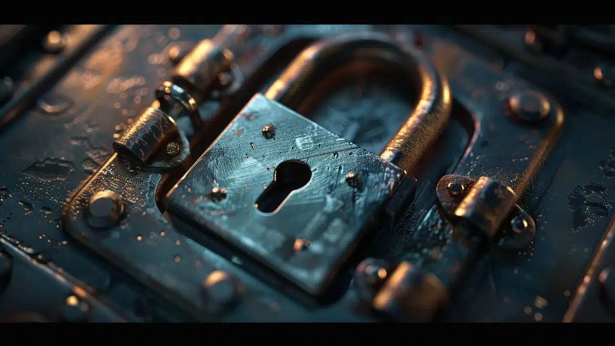 A secure lock icon symbolizing data protection through BitLocker activation on Windows