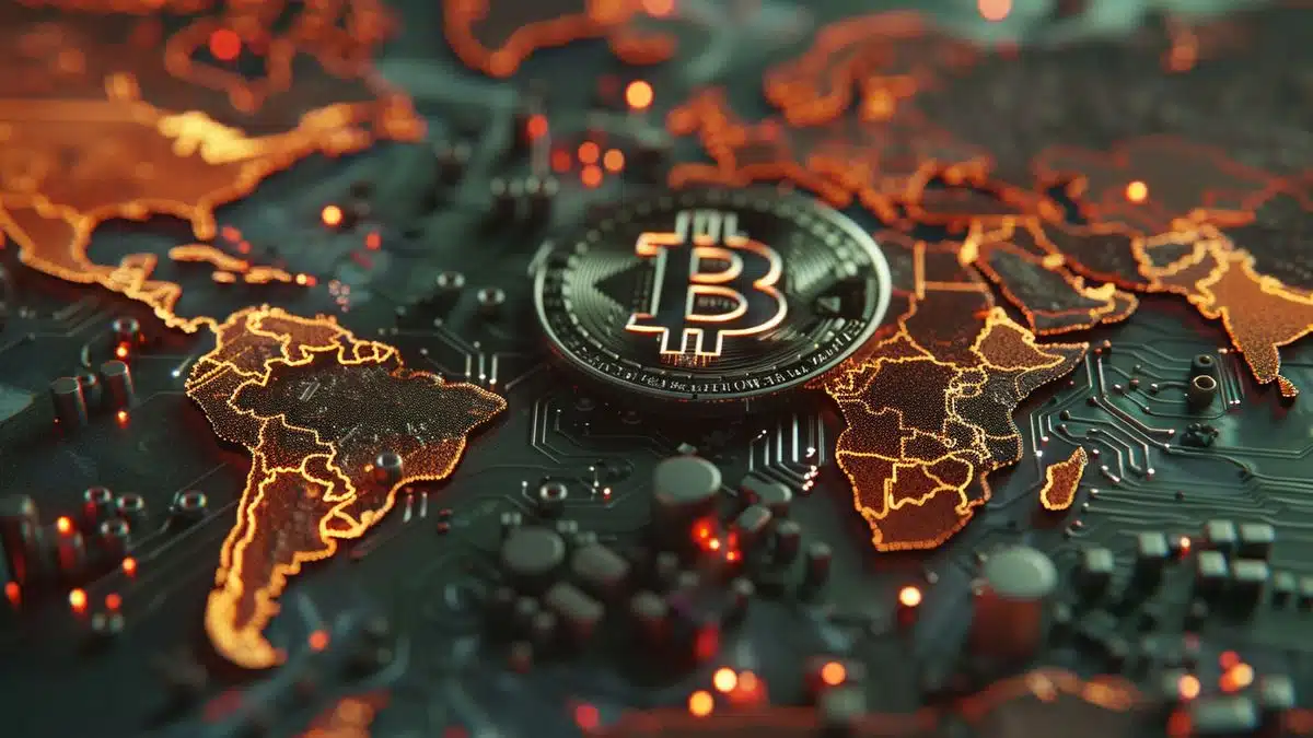 Global map showing countries with strict regulations affecting Bitcoin market.