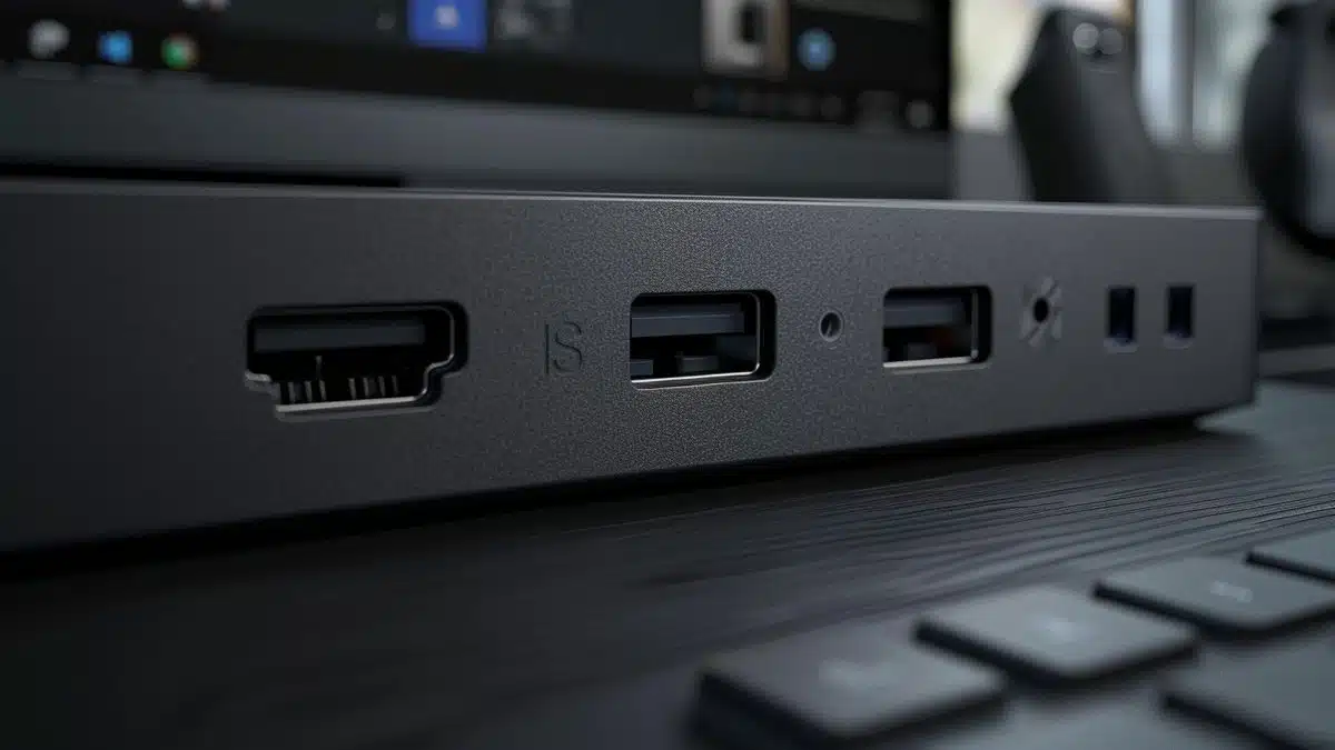 Surface Connect port for charging, USBC also supports power and DisplayPort