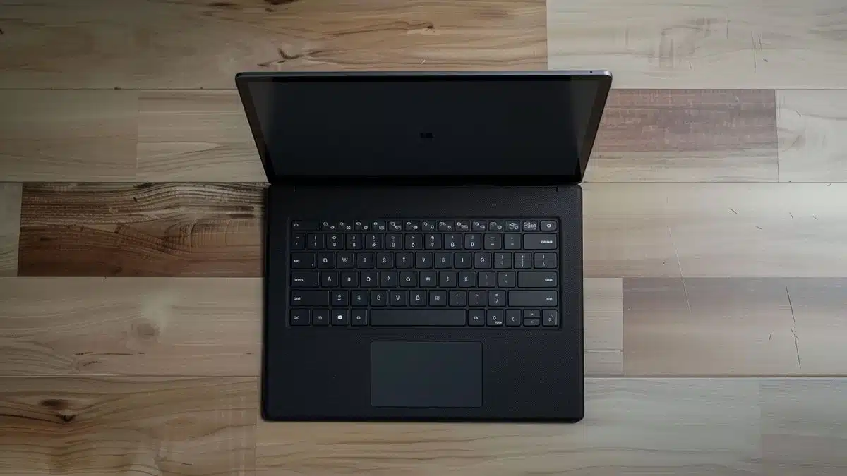 Top view of the Surface Laptop, emphasizing its slightly heavier weight