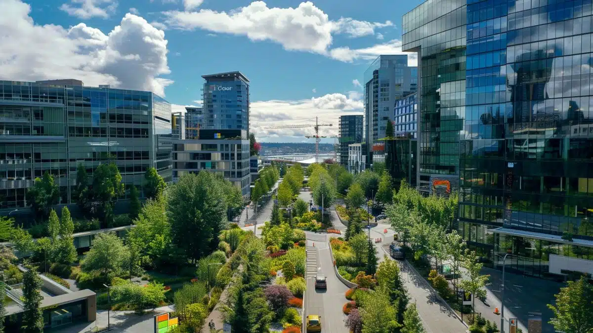 Microsoft headquarters in Seattle implementing enhanced security protocols for data protection.