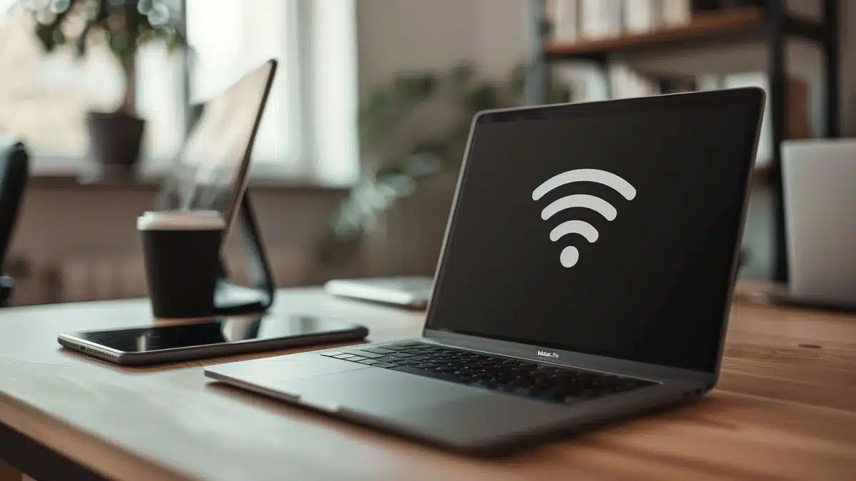 Two devices connected to the same WiFi network for seamless file transfer.