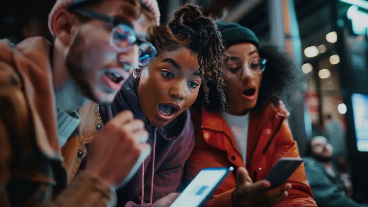 Closeup of users reacting to Microsoft's new feature on their devices