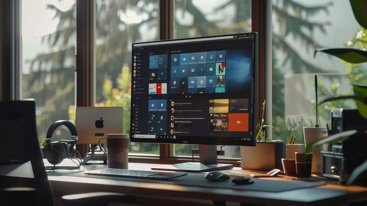 Windows desktop with various software programs running in the background