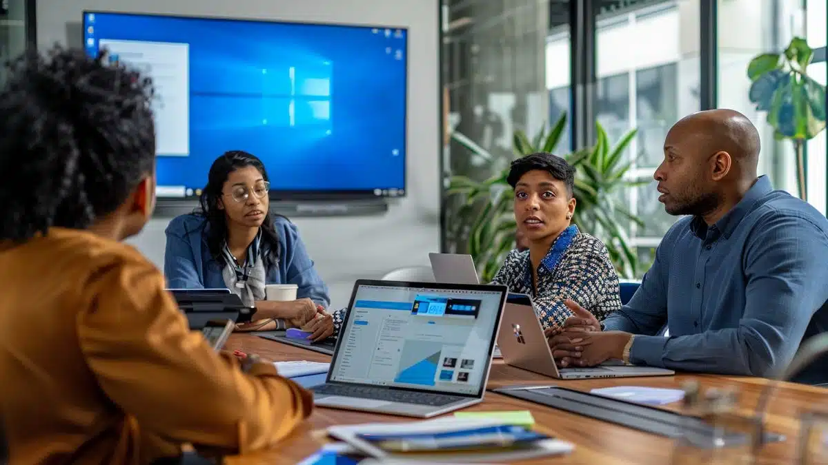 Gruppendiskussion über Änderungen in der Microsoft-Kontoverwaltungsoberfläche.